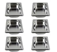 AcMax Gastronorm GN 1/6 - Lote de 6 recipientes para gastronomía, acero inoxidable, 1,0 L, profundidad de 65 mm