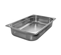 AcMax GN 1/1 Gastronorm - Recipiente para gastronomía (acero inoxidable, 16 L, profundidad de 100 mm, perforado)
