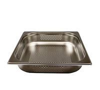 AcMax GN 2/3 Gastronorm - Recipiente para gastronomía (acero inoxidable, 4 litros, profundidad de 65 mm, perforado)