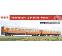 ACME 55132 Set De 2 Carrozas JZ IC Venecia-Budapest "Drava" En Escala H0 1:87