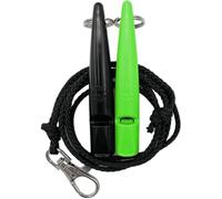 ACME Silbato para perros n.º 210,5 con banda de silbato, en paquete doble, 2 silbatos con 2 cintas, ideal para la devolución de llamada - ruidoso y largo alcance (negro + verde DG)