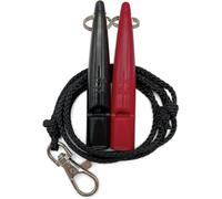 ACME Silbato para perros n.º 210,5 con banda de silbato, en paquete doble, 2 silbatos con 2 cintas, ideal para la devolución de llamada - ruidoso y de largo alcance (negro + carmín rojo)