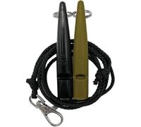 ACME Silbato para perros n.º 210,5 con banda de silbato, en paquete doble, 2 silbatos con 2 cintas, ideal para la devolución de llamada - alto y largo alcance (negro + oliva)