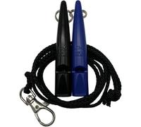 ACME Silbato para perros n.º 210,5 con banda de silbato, en paquete doble, 2 silbatos con 2 cintas, ideal para la devolución de llamada - ruidoso y de largo alcance (negro + azul báltico)