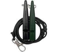 ACME Silbato para perros n.º 210,5 con banda de silbato, en paquete doble, 2 silbatos con 2 cintas, ideal para la devolución de llamada - ruidoso y de largo alcance (negro + verde bosque)