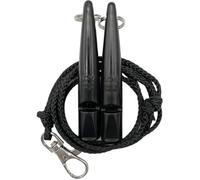 ACME Silbato para perros n.º 210,5 con banda de silbato, en paquete doble, 2 silbatos con 2 cintas, ideal para la devolución de llamada - ruidoso y de largo alcance (negro + negro)