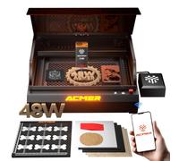 ACMER Machine de gravure laser P3 48 W, diode de bureau 48 W et puissance 24 W avec boîtier intégré et caméra AI, 48 000 mm/min, structure CoreXY, découpe laser bois/acrylique pour petites entreprises