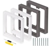 Acmerota 10 mm Single Socket Spacer Marco de 1 compartimento para enchufes e interruptores, marco espaciador cuadrado para mejorar la profundidad de la pared Solución Juego de 4, 2 piezas blancas+2