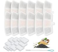 Acmerota 12 filtros para Fuente de Agua para Gatos HM-02 Compatibles per PW04 3,5 l, Fuente inalámbrica de Acero Inoxidable para Gatos, con 4 filtros de Bomba y Cepillo de Limpieza.