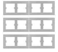 Acmerota 12Pcs 2 Gang Interruptor de Luz Finger Plate Surround Gris para Doble Gang Luz Interruptor Placa Frontal y Enchufe Eléctrico Enchufe Dedo Placa Panel Protector de Pared