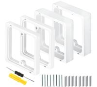 Acmerota 2 juegos de 1 gang Separador cuadrado Separador de toma única Blanco (2 cm + 1 cm) Apilable Separador cuadrado para interruptores de luz Caja empotrada Espacio de instalación ampliado