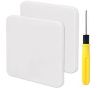 Acmerota 2 paquetes Placa en blanco única Orificio para tornillo oculto Cubierta de placa ciega de forma cuadrada de 1 unidad Placa ciega para enchufe eléctrico de una sola unidad