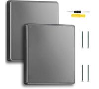 Acmerota 2 piezas Cubierta de placa ciega simple Placa ciega cuadrada Placa ciega simple Cubiertas para enchufes de pared para cajas eléctricas Acabado blanco Enchufes expuestos (gris)