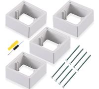 Acmerota 4 piezas separador de enchufe simple Marco de interruptor de luz 40 mm separadores cuadrados blancos Placa de caja trasera para montaje Lush Aumento de altura de la caja trasera