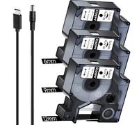 Acmerota 43613 40913 45013 Compatible con Dymo D1. Cinta de etiquetas 43613 40913 45013 12/9/6mm*7m Negro sobre blanco Cinta de etiquetas Para Dymo LabelManager 100 120P 150 160 200 210D 210D 220P