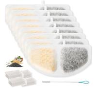 Acmerota 8 filtros para Fuente de Agua para Gatos HM-02 Compatibles per oneisall HM-02 de 2,5 l la Fuente para Gatos con 4 filtros de Bomba y Cepillo de Limpieza.