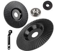 Acmerota Angle Grinder Disco para tallar madera 115mm Inclinada y plana Wood Grinding Wheel Grinder Shaping Disc para 22mm Angle Grinders Arbor, con Angle Grinder Kit de placa de presión