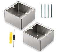 Acmerota Caja empotrada de acero inoxidable para montaje en superficie, caja empotrada de 40 mm, 1 grupo, montaje en superficie profundo, caja empotrada para placa frontal de red,86 x 86 x 40 mm