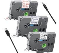 Acmerota Compatible para Brother TZe-FA231 TZe-FA3 TZe-FA3R 12mm x 3m,Cinta termoadhesiva de tela para Brother P-Touch 1000 1010 D400 1000 1280 E100 H100 H400L H105 H110,3 Paquete