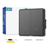 Acmerota Detector de movimiento empotrado WiFi Smart Interruptor de luz dos en un 120° 5 m 10 G mmWave Radar detector de movimiento compatible con Alexa, Google Home, reconocimiento preciso, 2 vías de