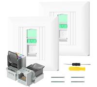 Acmerota Enchufe de red de 1 puerto CAT 6a con toma Keystone sin herramientas, máx. 10 GBit/s, empotrada, RJ45, toma de datos, LAN