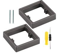 Acmerota Espaciador Cuadrado de 1Toma 0.78IN/20MM Espaciador Cuadrado de Superficie de Caja Marco Espaciador Gris Placa de Caja Enchufe Simple Interruptor de Luz Envolvente Enchufe Simple Paquete de 2