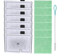 Acmerota Filtro de repuesto para Interpet CF1 - Cartuchos de filtro de tanque de peces para filtros internos CF con 6 filtros CF1 10 x 7 algodón (6 cartuchos de filtro, 6 almohadillas Algaway)