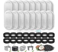 Acmerota Filtros para fuente de agua para mascotas de acero inoxidable de 108/3,2 l y 67 oz/2 l, filtros de repuesto para fuente de agua mascotas para Tomxcute para GIOTOHUN (16 filtros y 16 esponjas)