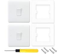 Acmerota Interruptor de luz de pared eléctrico 10A 1 pandilla 2 vías Borde Curvo Blanco Panel de interruptores de pared simple, 13 A, 250 V A.C. con interruptor de luz envolvente de 2 piezas