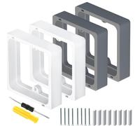 Acmerota Panel espaciador de 4 piezas de 20 mm blanco + gris Backbox Extensor apilable cuadrado placa para interruptor de luz espacio de montaje ampliado