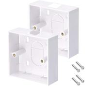 Acmerota Paquete de 2 cajas traseras de montaje en superficie, Diseño superior desmontable Individual Caja de patrón de superficie Caja posterior Ethernet para enchufes de red, 34 mm de profundidad