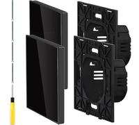Acmerota Placa ciega simple 1 Gang Placa ciega Placas de cubierta de interruptor de luz, negro, para la decoración de enchufes eléctricos con tornillos (86mm x 86mm, 30mm de profundidad)