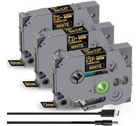 Acmerota TZe-334 TZe-324 TZe-314 12/9/6mm*8m Reemplazo para Brother TZe-334 Laminado dorado sobre negro para Brother P-Touch PT-H110 H107B H100LB D400 H200 1000 E100 D600 PT-D210 PT-H100 PTD400AD