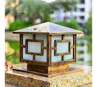 ACMHNC Farolas Jardín Exterior Antigua, Lámpara Exterior Vintage en Aspecto Antiguo, E27 Faros de Columna Aluminio, Lámpara de Jardín IP54, Pasillos Terrazas Patio Entrada Luces de Camino,Bronce,25CM