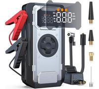 Acmount Arrancador de Batería de Coche 6000A, Booster Bateria Compresor de Aire 150PSI, Arrancador Coches para Vehículo(Toda Gasolina o 10L Diésel), 12V Jump Starter con 600-Lumen LED