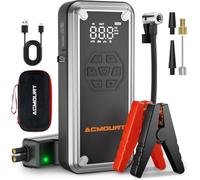 Acmount Arrancador de Baterias de Coche 7000A, Compresor de Aire 150 PSI Arrancador de Coches Booster Bateria 12V (hasta 9L Gasolina y 8L Diésel) con Pantalla LCD, Linterna LED de 600 Lúmenes