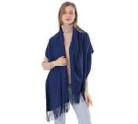 ACNCN Bufanda de cachemira para mujer, chal de pashmina, 300 g, bufanda gruesa de cachemira extra grande para invierno, azul marino, 200cm*70cm