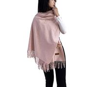 ACNCN Bufanda de cachemira para mujer, chal de pashmina, 300 g, bufanda gruesa de cachemira extra grande para invierno, Rosa Palido, 200cm*70cm
