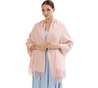 ACNCN Bufanda de cachemira para mujer, chal de pashmina, 300 g, bufanda gruesa de cachemira extra grande para invierno, Rosa Palido, 200cm*70cm