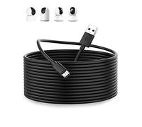 ACOCOBUY Cable Micro USB 10m para Cámaras de Seguridad Domésticas, MI 360° Home Security Camera 2K Pro, Negro