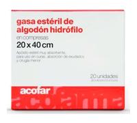 Acofar gasa estéril algodón hidrófilo 20x40cm 20uds