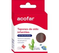 Acofar Tapones Oídos Silicona Moldeada Infantiles 6uds