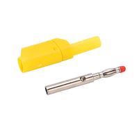 ACOGEDO 10 Piezas 22 160 Conector Tipo Banana de 4 Mm Conector Tipo Banana Aislado con Carcasa para Prueba ElectrónicaCobre Negro que du de 4 MmConector de MetalConector (YELLOW)