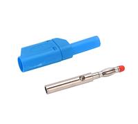 ACOGEDO 10 Piezas 22 160 Conector Tipo Banana de 4 Mm Conector Tipo Banana Aislado con Carcasa para Prueba ElectrónicaCobre Negro que du de 4 MmConector de MetalConector (BLUE)