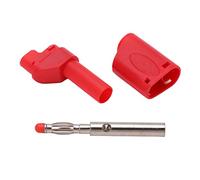 ACOGEDO 10 Piezas 22 160 Conector Tipo Banana de 4 Mm Conector Tipo Banana Aislado con Carcasa para Prueba ElectrónicaCobre Negro que du de 4 MmConector de MetalConector (rojo)