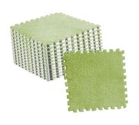 ACOGEDO 10 Uds. Alfombrilla de Espuma para Suelo de Rompecabezas de Felpa, Baldosas de Alfombra Entrelazadas Antideslizantes Cortables, Azul Marino, Sensación Cómoda, Alfombrilla para Suelo de