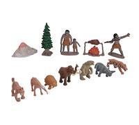 ACOGEDO 12 Piezas de Figuras Históricas de Juguete, Figuras de Escena de Vida Prehistórica, Juego de Adornos de Animales, 12 Piezas de Material y una Lata, Juguetes de Históricas, Juego de de (Doce