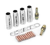 ACOGEDO 17 Unids/set Kit de Boquillas de Soplete de Soldadura Puntas de de 0,8mm Soporte de Boquilla MIG MAG Apto para Binzel 15AK Con Buena Resistencia Térmica a La Ductilidad Hecha La