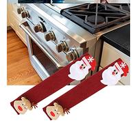 ACOGEDO 2 Piezas Patrón Navideño Horno Microondas Refrigerador Manija de la Puerta Cubierta Protección Decoración de Electrodomésticos Sucios Manos Mantener el Agua y Manejar el de la Cocina