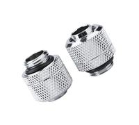 ACOGEDO 2PCS G1/4 Rosca Conector de Tubo Flexible Latón Accesorio de Dos Toques para Refrigeración de PC Plata 12 7mm Tubo Exterior un Conector de de TuboAcoplamiento de Remolque Accesorio de (SILVER)